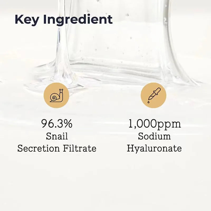 Snail Mucin Peptide Essence, Hyaluronsyraserum för hudreparation, Lättar på rynkor och mörka fläckar, Återfuktande och hydratiserande ansiktskräm.