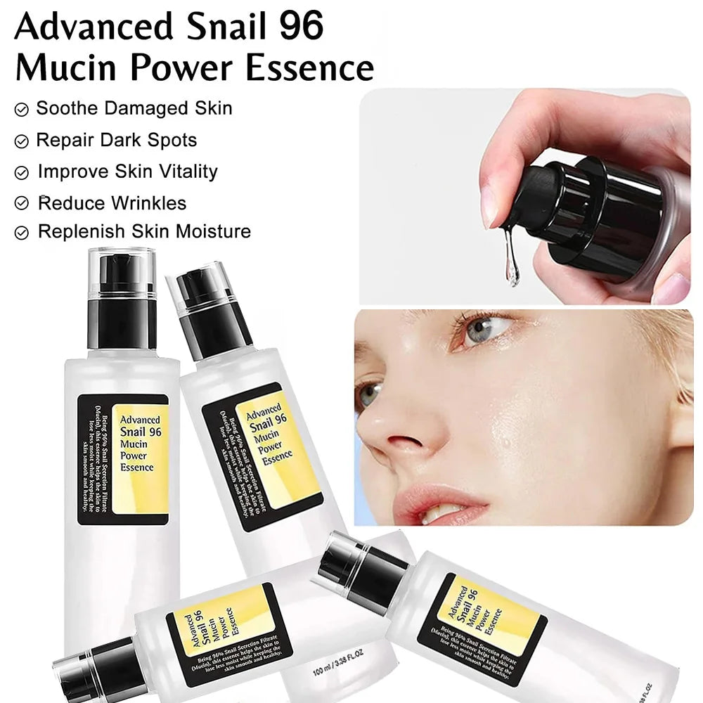 Snail Mucin Peptide Essence, Hyaluronsyraserum för hudreparation, Lättar på rynkor och mörka fläckar, Återfuktande och hydratiserande ansiktskräm.